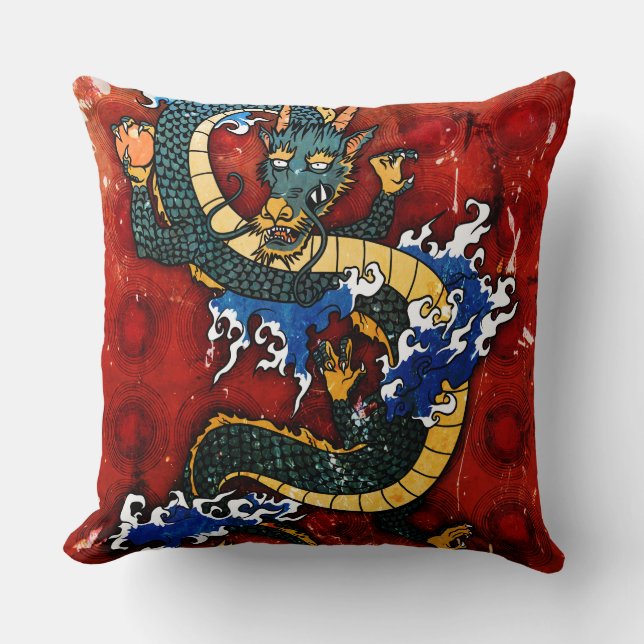 Cojín Decorativo Dragón japonés (Anverso)