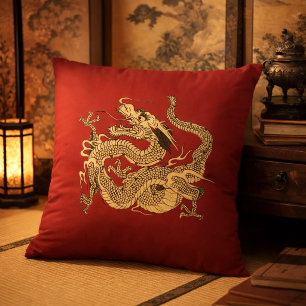 Cojín Decorativo Dragón Japonés Colores Personalizables 