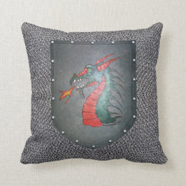 Cojín Decorativo Dragón metalizado del escudo de Chainmail