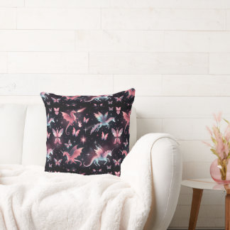 Cojín Decorativo Dragón Mezcla Unicornio Rosa