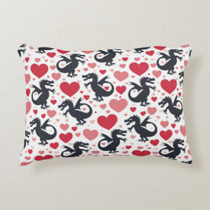 Cojín Decorativo Dragón negro enamorado