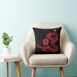 Cojín Decorativo Dragón Rojo