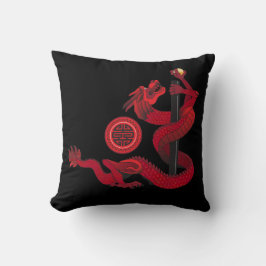 Cojín Decorativo Dragón Rojo