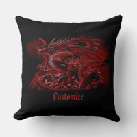 Cojín decorativo Dragón Rojo Personalizado