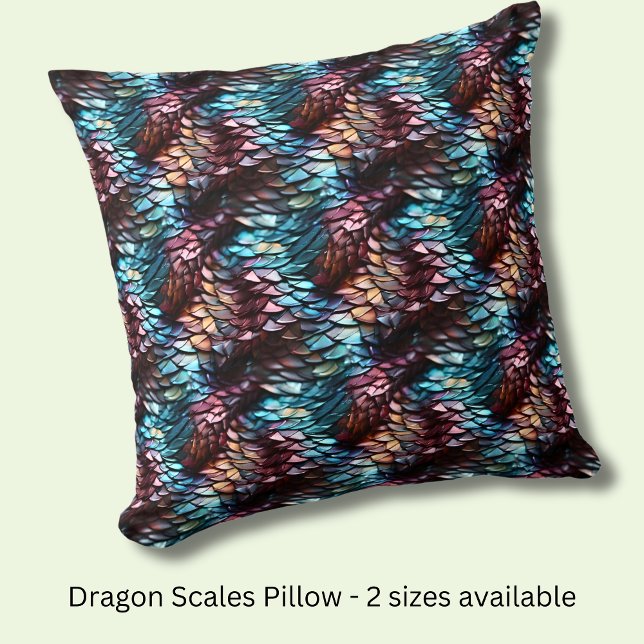 Cojín Decorativo Dragon Scales Aqua Blue Crimson Brown (Subido por el creador)