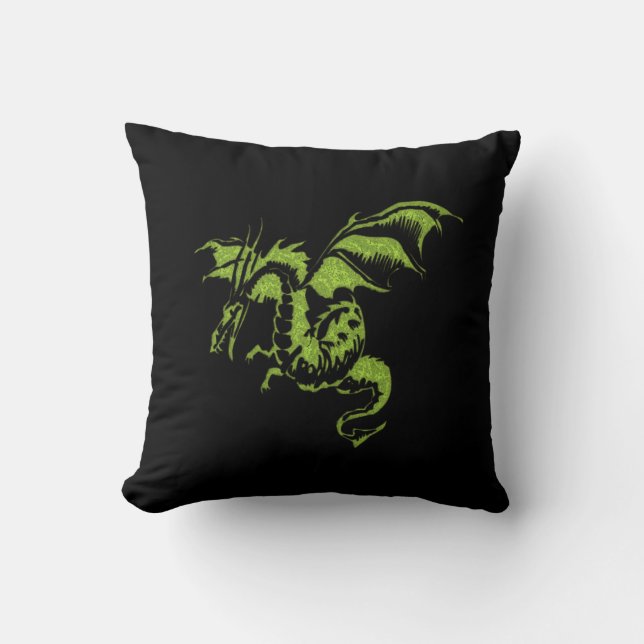 Cojín Decorativo Dragón verde (Anverso)