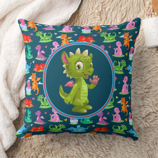 Cojín Decorativo Dragón verde infantil (Manta)
