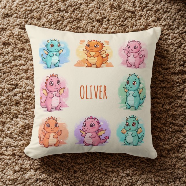 Cojín Decorativo Dragones infantiles juguetones personalizados (Subido por el creador)