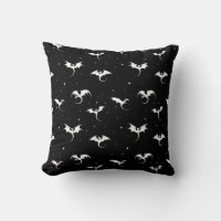 dragones voladores y estrellas sobre fondo negro