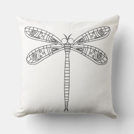 Cojín Decorativo Dragonflies and Lilies - Pintura de tela