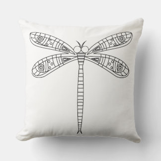 Cojín Decorativo Dragonflies and Lilies - Pintura de tela