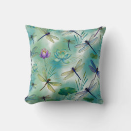 Cojín Decorativo Dragonflies & Lotus Flower