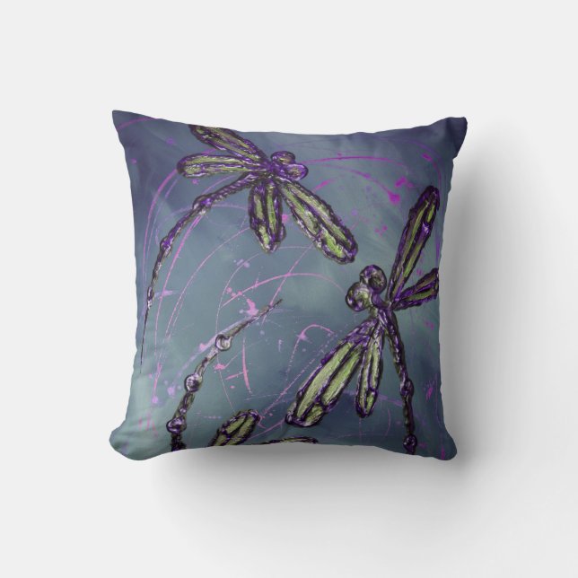 Cojín Decorativo Dragonfly Purple Night Flit (Anverso)