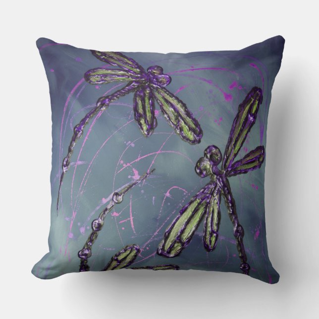Cojín Decorativo Dragonfly Purple Night Flit (Anverso)