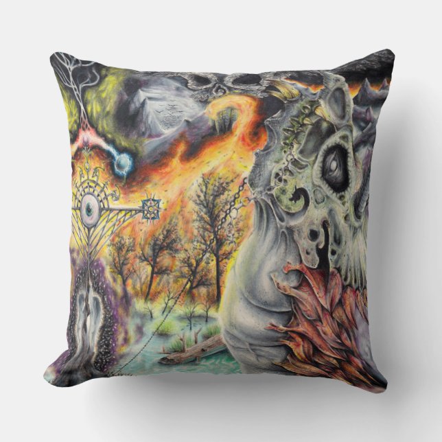 Cojín Decorativo DRAKE: Amor y pasión - arte de fantasía (Anverso)