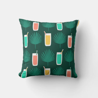 Cojín Decorativo Dramas tropicales y patrón de hojas de palma