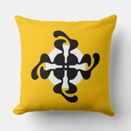 Cojín Decorativo Dramático doble Q espejado Moderno amarillo negro
