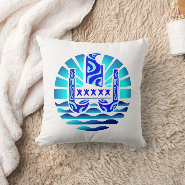 Cojín Decorativo Drapeau de la Polynésie française (bleu) (Manta)