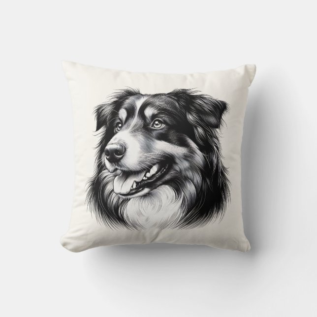 Cojín Decorativo Drawing Australian Shepherd (Anverso)