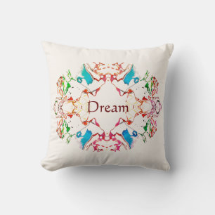 Cojín Decorativo "Dream" azul rojo verde borgoña Mandala en Beige
