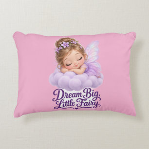 Cojín Decorativo Dream Big Little Fairy Cute Whimsical Baby Girl Bo