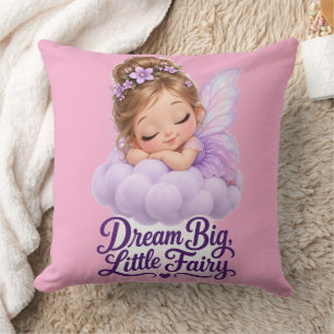 Cojín Decorativo Dream Big Little Fairy Cute Whimsical Baby Girl Bo