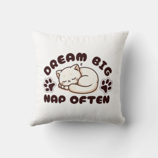 Cojín Decorativo Dream Big Nap A Menudo - Corte Cat Lover