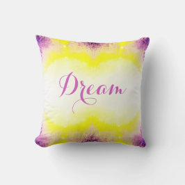 Cojín Decorativo "Dream" (sueño) en escritura Fuschia color blanco