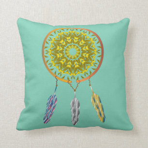 Cojín Decorativo Dreamcatcher con las plumas