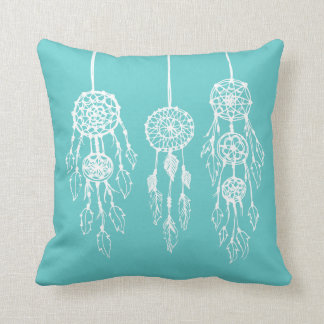 Cojín Decorativo Dreamcatchers bohemias ilustradas de color turques