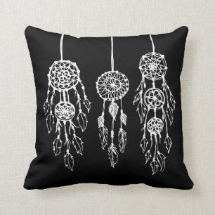Cojín Decorativo Dreamcatchers en blanco y negro