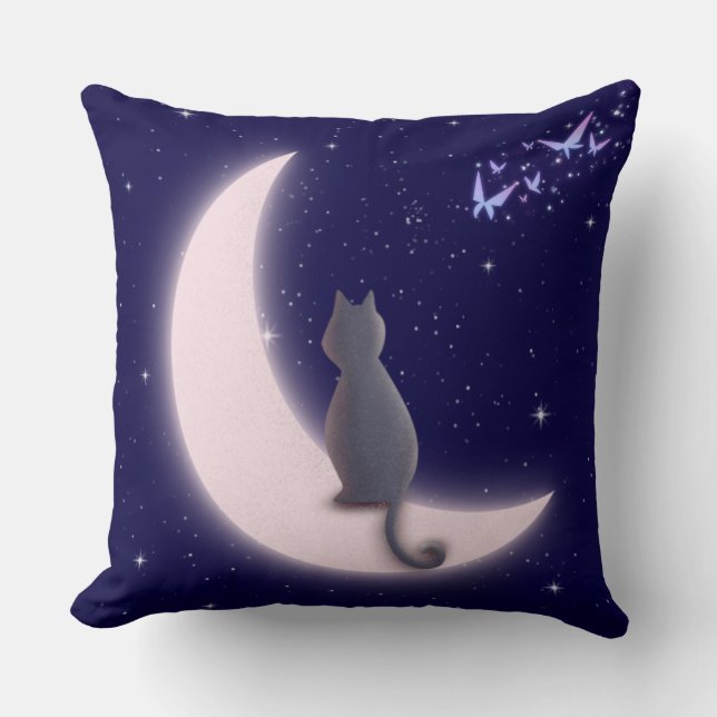 Cojín Decorativo Dreamy Celestial Cat Design (Anverso)