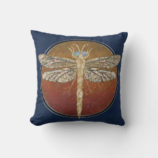 Cojín Decorativo Dreamy Dragonfly “Messenger of Gilded Night”