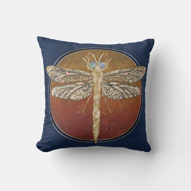 Cojín Decorativo Dreamy Dragonfly “Messenger of Gilded Night” (Anverso)