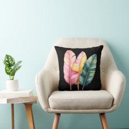 Cojín Decorativo Drei Bananen Blätter in Pastellfarben