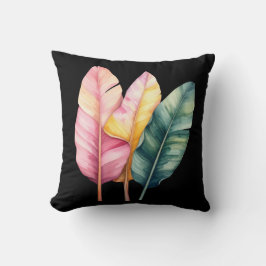 Cojín Decorativo Drei Bananen Blätter in Pastellfarben 