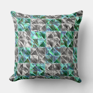Cojín Decorativo Dressy mint green to silver tile or stained chess