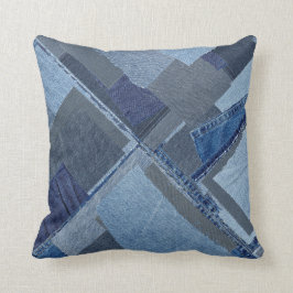 Cojín Decorativo Dril de algodón azul Shibori del remiendo de Boro