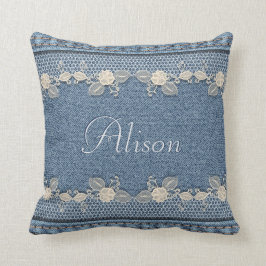 Cojín Decorativo Dril de algodón y cordón - personalice