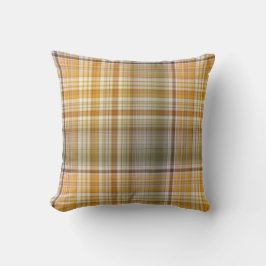 Cojín Decorativo Dry Corn Yellow and Olive Green Plaid