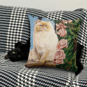 Cojín Decorativo Dryad, un gato Rosa persa