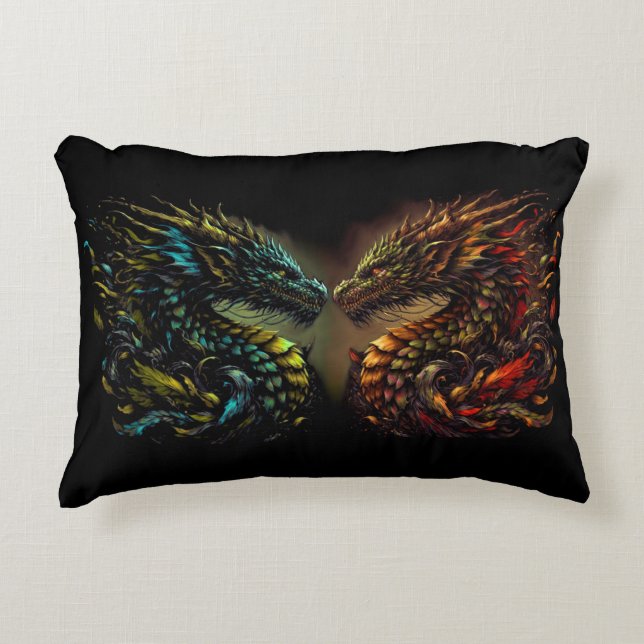 Cojín Decorativo Dualidad del dragón (Anverso)