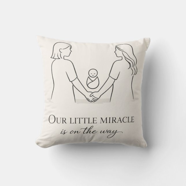 Cojín Decorativo Ducha de bebé para dos mamás (Anverso)