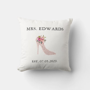 Cojín Decorativo Ducha de Novia con Tacones Rosas