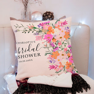 Cojín Decorativo Ducha de novia romántica de flores silvestres past
