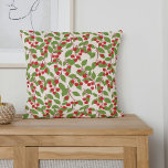 Cojín Decorativo Ducha de novias de verano de Boho Vintage Red Cher<br><div class="desc">Verano lindo Vintage Cherries Rojas Boho Naturaleza Bridal Ducha Cojín decorativo</div>