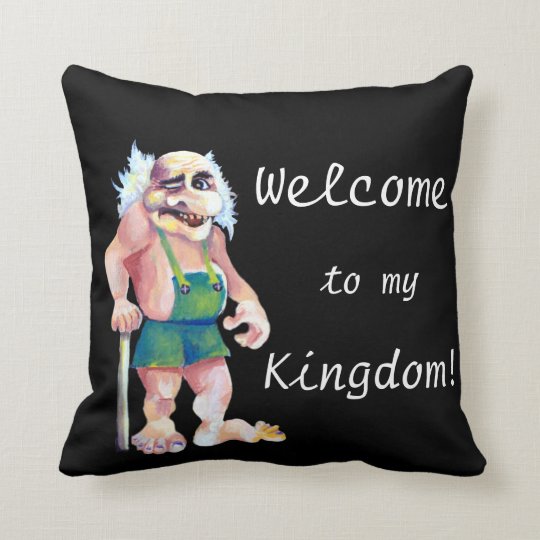 Cojín Decorativo Duende que da la bienvenida de mirada divertido
