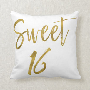 Cojín Decorativo Dulce 16 Faux Relieve metalizado dorado Pillow