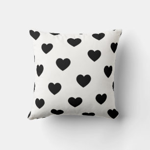 Cojín Decorativo Dulce blanco negro cálido corazón de Moda romántic