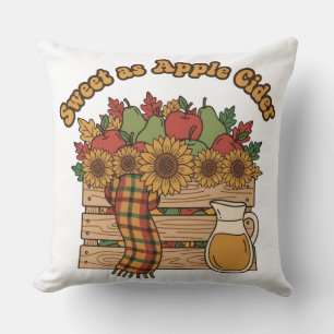 Cojín Decorativo Dulce como Caja de Otoño de Sidra de Manzana